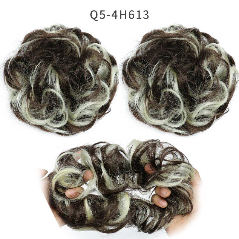 Synthetic Women Fashion Curly Messy Chignon Hair Bun Hair Accessories Elastic Fiber Hairpiece Chignon For Wedding Party Daily Use
