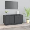 814471 vidaXL TV Cabinet Grey 80x35x40.5 Cm Solid Pine Wood