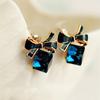 Pair of Earrings Women Fashion Bow Cubic Crystal Earrings KTY