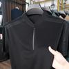 Stand-up Collar Short-Sleeved T-shirt Men's Summer New Business Casual Men's Clothing Half Zipper Polo Shirt
