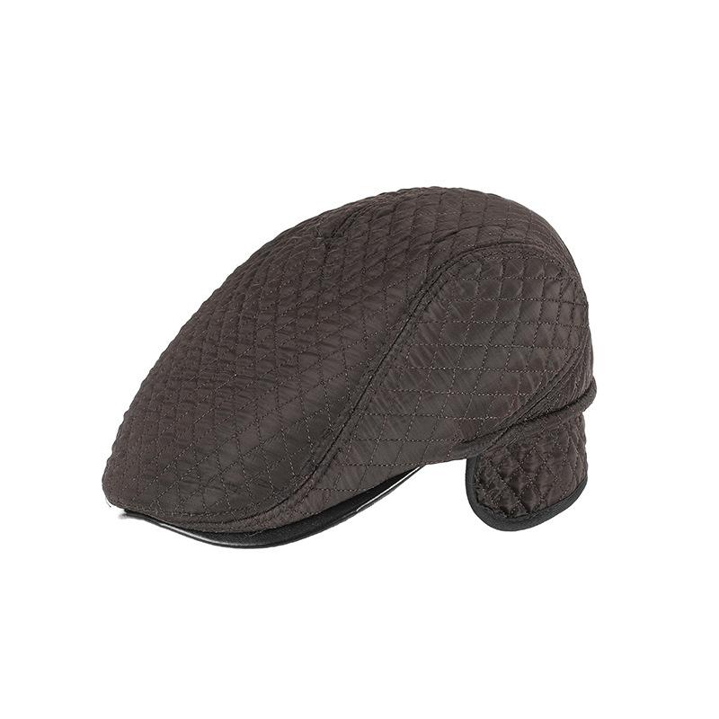 Forward hat, autumn and winter models, men's middle-aged and elderly, fleece and thickened elderly hat, ear protection, peaked cap, cold protection an