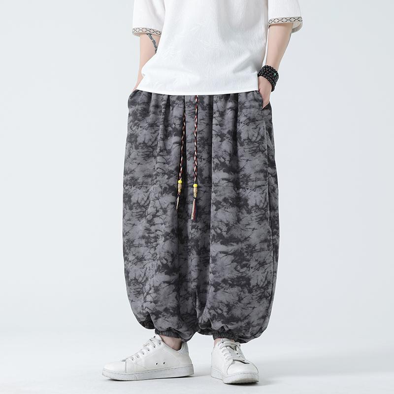 Spring Vintage Harajuku Loose Wide Leg Harem Pants Men Oversized Hip Hop Streetwear Trousers