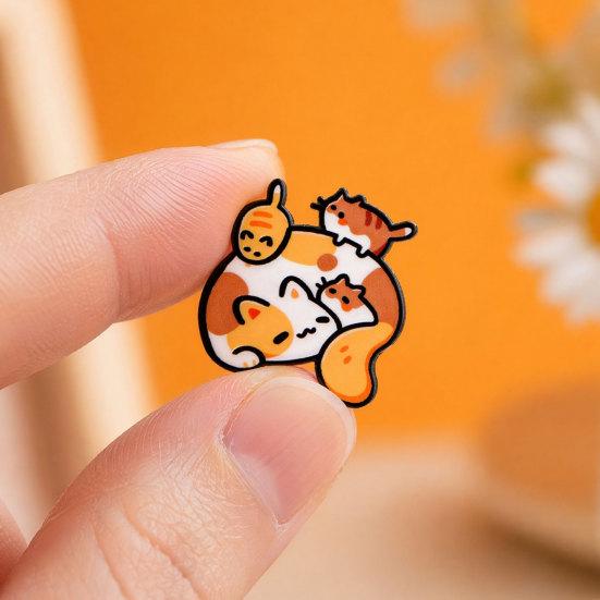Brooch Pin, Cartoon Animal Pattern Lapel Pin, Zinc Alloy Enamel Outfit Badge with Cats Dogs Elephants Mice Cheese Shape