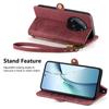 For Xiaomi 15 Ultra Zipper Wallet Case Geometry Lines Leather Phone Cover with Strap