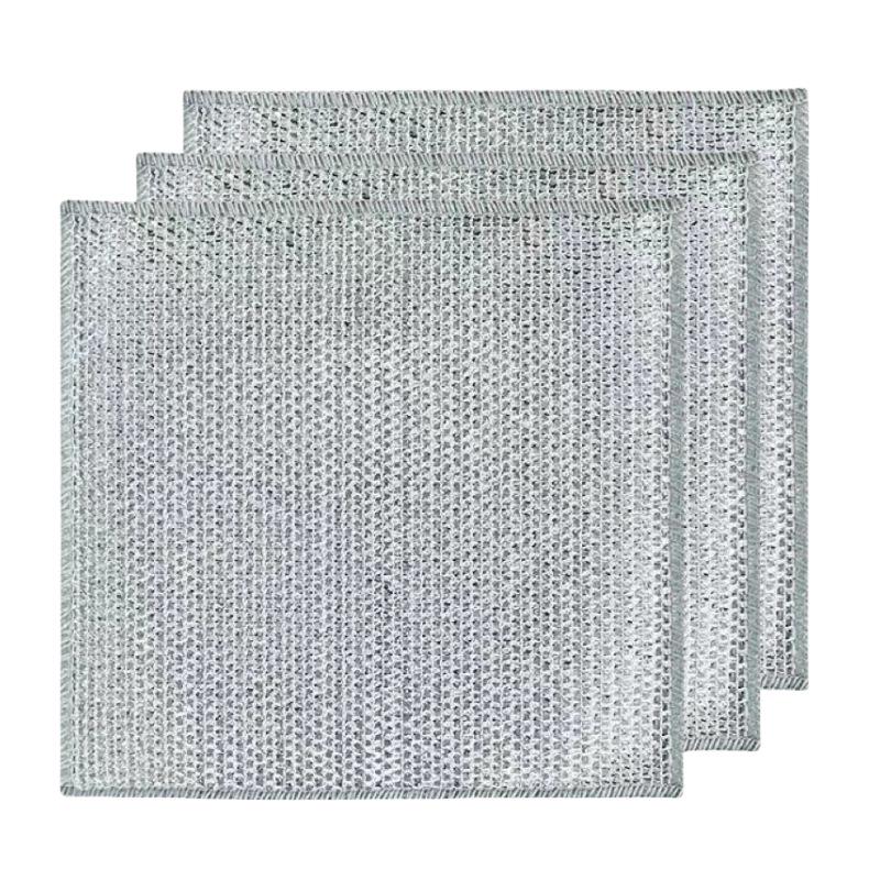 Reusable Silver Wire Dishwashing Cloth for Non-Stick Kitchens - Single or Double Layer Option