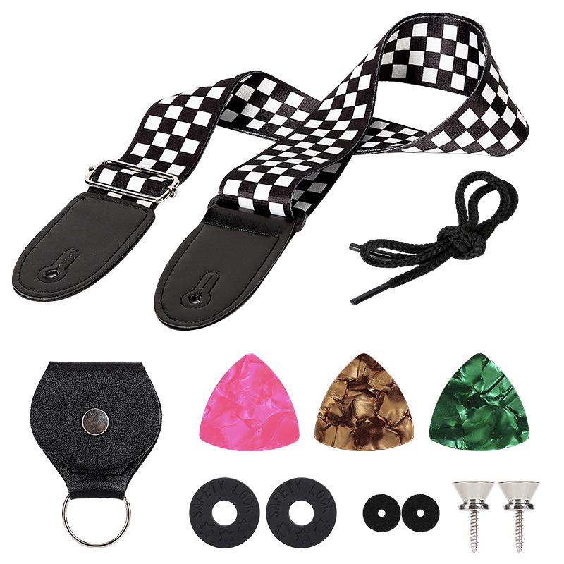 Ethnic Style Widened Wooden Guitar Shoulder Straps - Electric Guitar Polyester Printed Straps