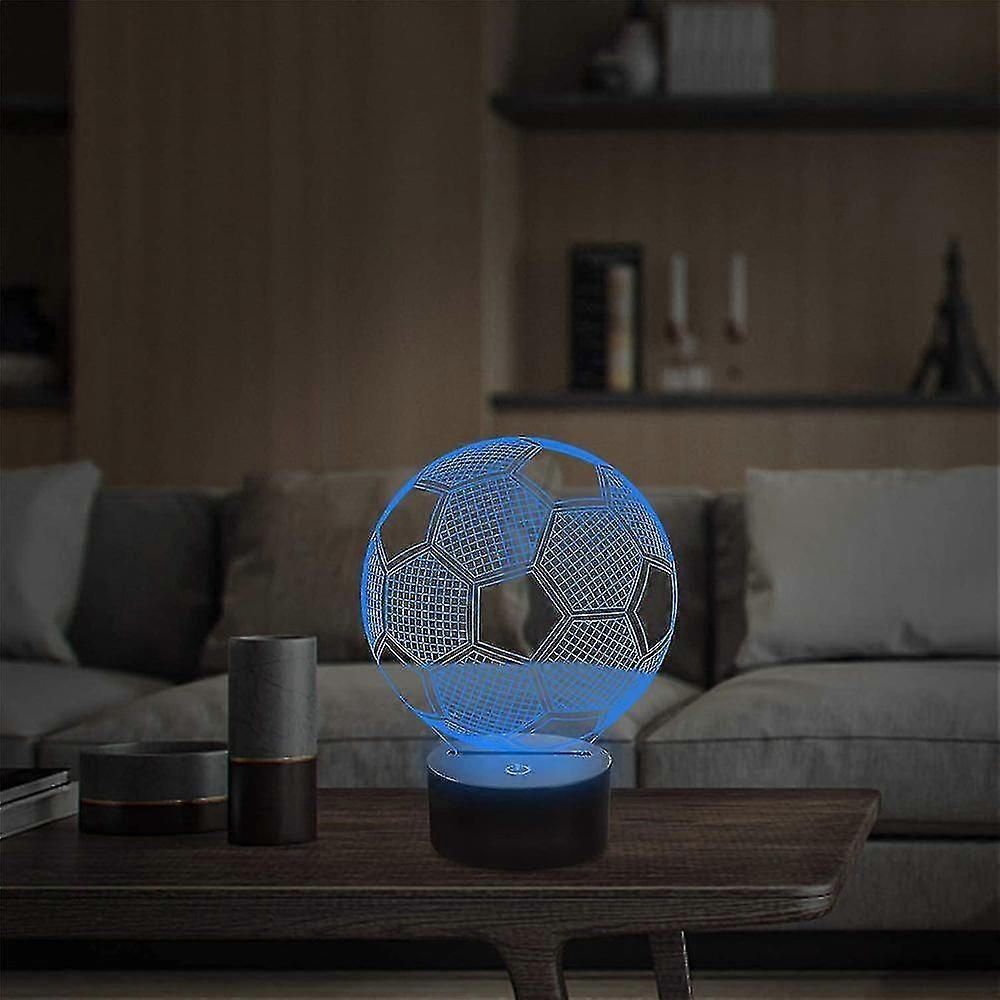 Football 3d Night Light Lamp With Remote Control 16 Colors Changing_c