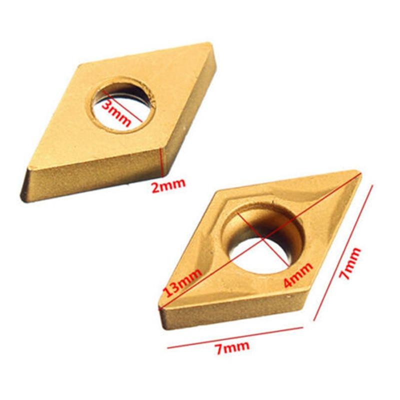 10 шт. Пластины DCMT070204 YBC251 Золотые твердосплавные вставки Фреза для токарного станка с ЧПУ
