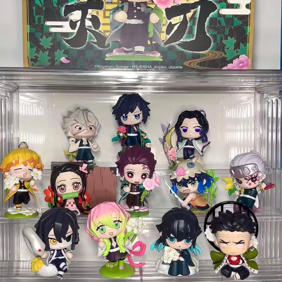 Demon Slayer Kimetsu no Yaiba Q Version Figure Blind Box Set 12 Styles Anime Character Collectible Model Doll Gift