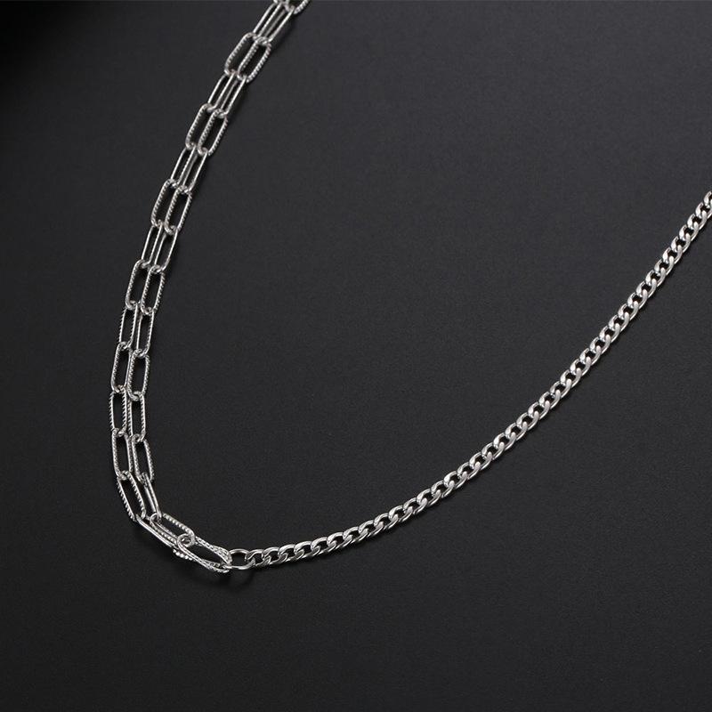 New Hip -hop Sweet Necklace Men and Women Cold Wind, Personality Niche High -level High -level Sense Double Layer Stack Wearing Tide