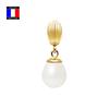 Compagnie Générale Des Perles - Genuine Pear Cultured Pearl Pendant 9-10 Mm - 18 Carat Yellow Gold - Women's Jewelry
