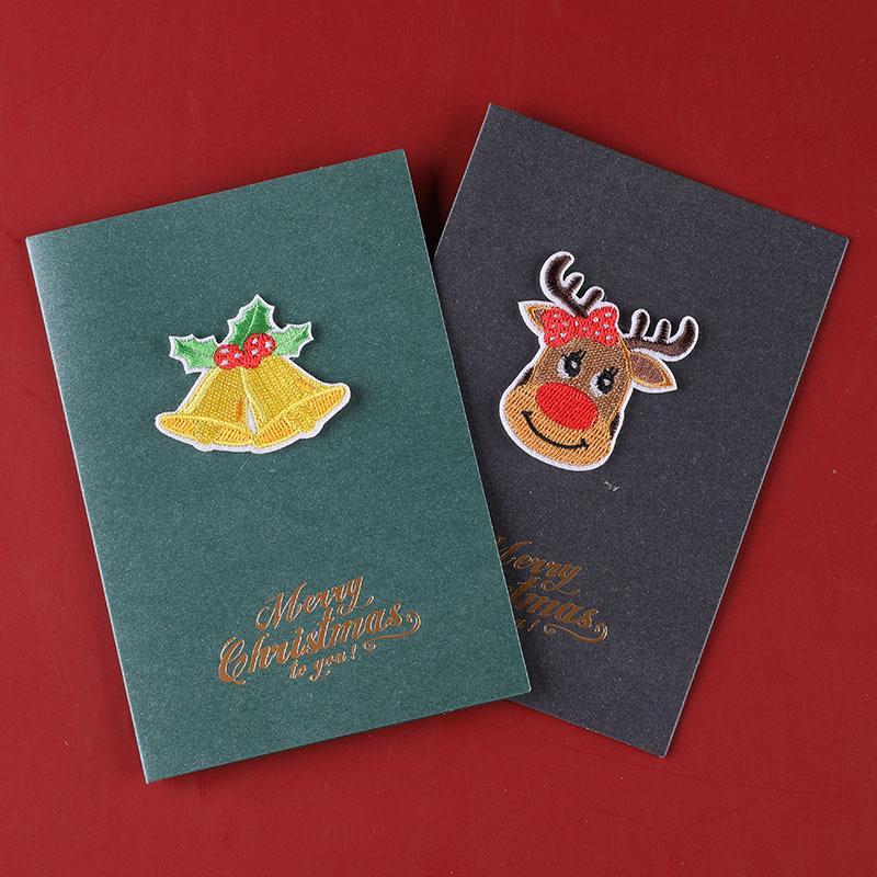 Вышитая этикетка Рождественская серия Тканевая этикетка Аксессуары для одежды Наклейка-наклейка Источник Вышитая тканевая наклейка