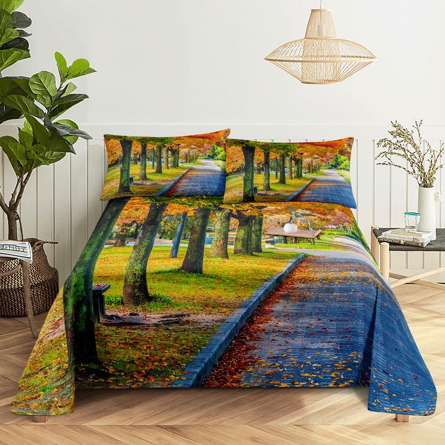 Comforter Scene Bed Sheet And Bedding Linens Queen King Double Size 220X240 Trees For Bedroom Soft Twin Full Single