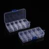 Small Fixed 10-Grid Blue Buckle Transparent Plastic Non-Removable Storage Jewelry Beaded Medicine Box Fish Hook Screw Box