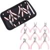 Розовый набор инструментов и оборудования для изготовления ювелирных изделий Мини-плоскогубцы из нержавеющей стали Круглые вогнутые плоскогубцы Петлевые плоскогубцы для изготовления ювелирных изделий