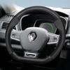 MGRT1 Подходит для Renault Дышащая кожа Матовая текстура углеродного волокна Чехол на руль Подходит для Sandero Clio Duster Captur Master Kwid