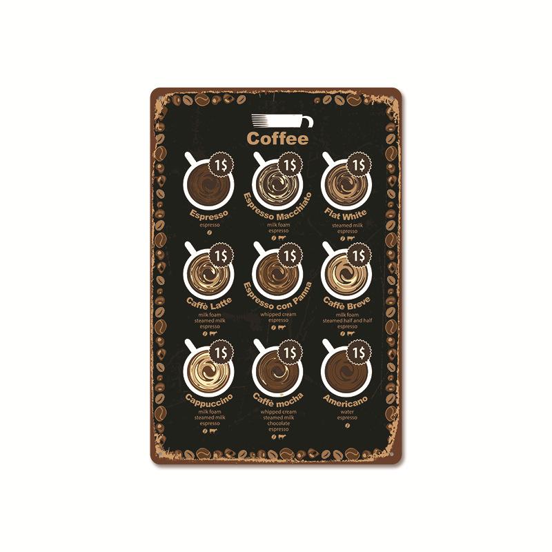 Coffee Shop Metal Sign Vintage Tin Sign Plaque Metal Vintage Wall Decor for Coffee Bar Cafe Retro Metal Posters Iron Painting