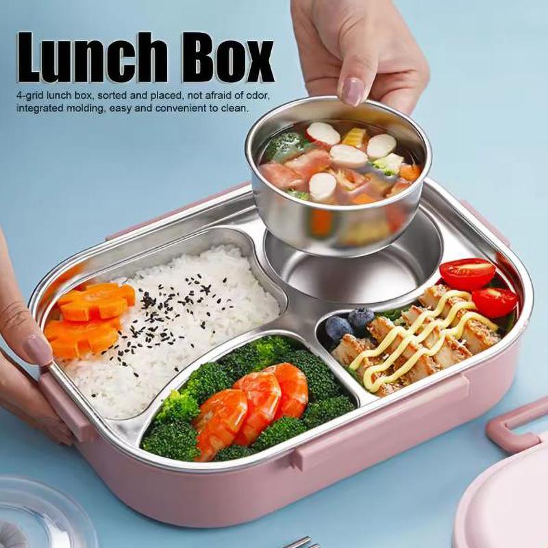 Food Storage Container Dinnerware Stainless Steel Lunch Box Portable Bento Box Food Storage Student