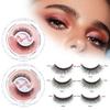 1 пара самоклеящихся накладных ресниц многоразового использования, естественный вид, тонкие, пушистые, синтетические накладные ресницы ручной работы, полоски, женские инструменты для макияжа глаз