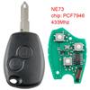 433Mhz 2/3 Buttons Keyless Entry Remote Car Key Fob with PCF7946 Chip and NE73 Blade Fit for Renault