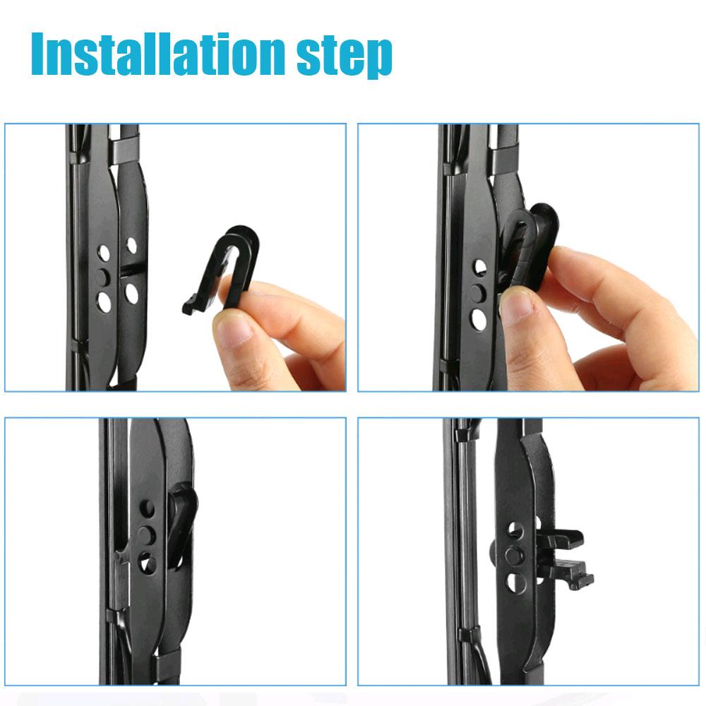 4 шт. Универсальные автомобильные дворники для передних дворников, адаптер для рычага стеклоочистителя, черный пластиковый J-образный зажим, тип крючка, ACD, внешние аксессуары для автомобиля