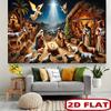 2D Flat Nativity Scene Christmas Backdrop Holy Family Angel Photo Background