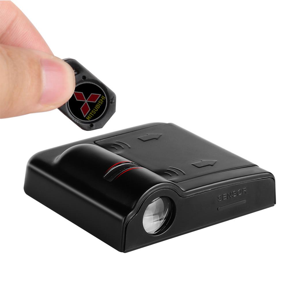 cwznhv1 Car LED Door Projector Lamp Laser HD Welcome Courtesy Lights Decoration For Mitsubishi Lancer 10 Xpander Pajero 4 Montero Triton