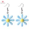 Женские серьги-капли в стиле Partysu с синим цветком, летние шикарные эмалированные серьги для танцевальной вечеринки, повседневная одежда, модные украшения