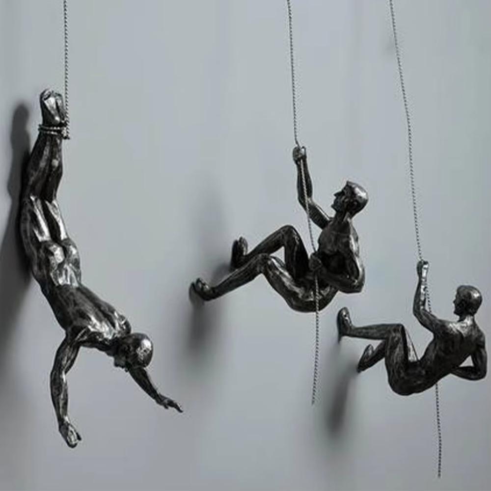 European Style Rock Climbe Statue Unique Abstract Character Pendant Living Room