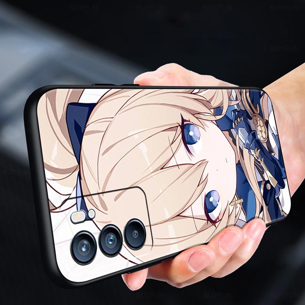 Чехол для игрового телефона Genshin Impact для Oppo A54 A53 A52 A9 2020 A15 A95 A16 A76 A74 A12 Find X5 Reno7 Reno6 Pro Plus 5G черный чехол