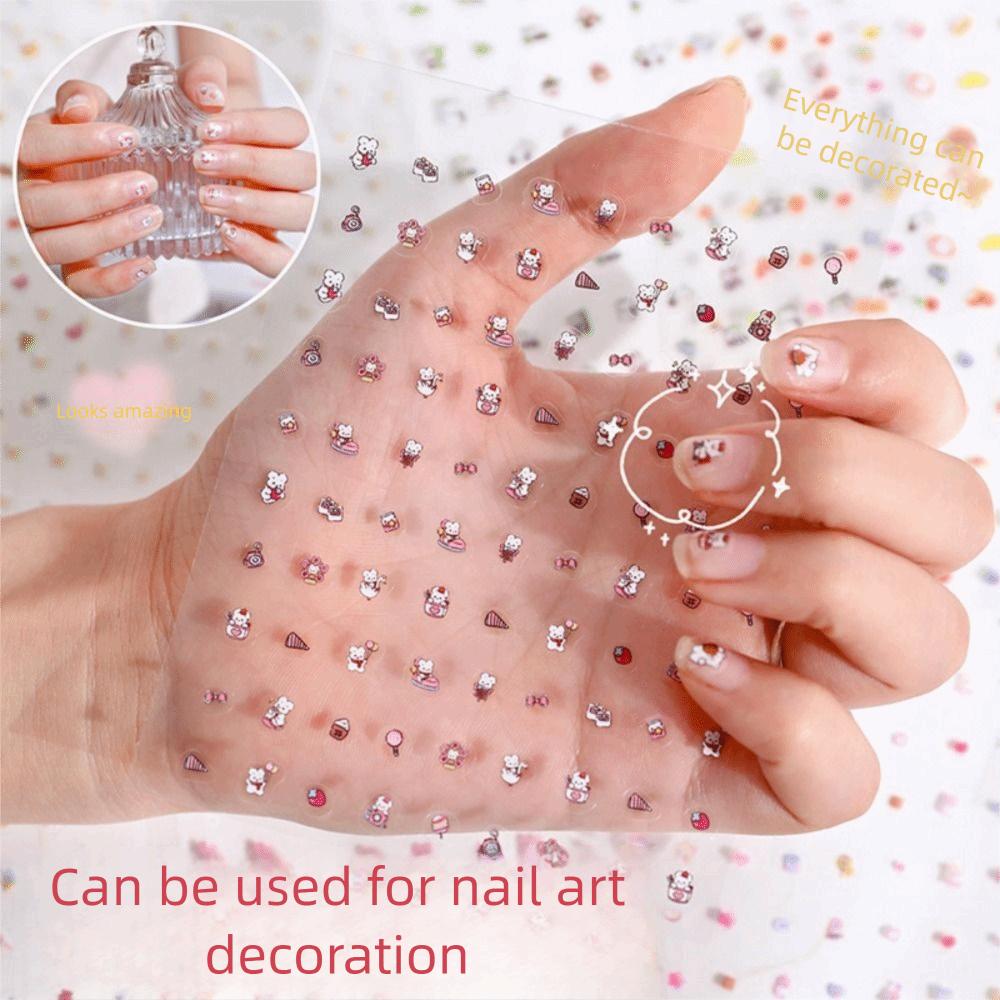 24Pcs/Set Self Adhesive Nail Sticker Soft Embossed Cartoon Stickers for Nail Art Decoration
