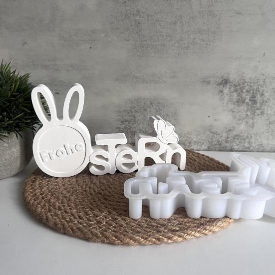 Силиконовая форма для пасхального кролика для самостоятельного изготовления свечей, литье из смолы, легко снимаемая форма для полимерной глины, гибкая форма для свечей в виде кролика