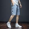 Men's Denim Shorts Summer Thin Style Mid-waist Style Street Versatile Loose-fit Straight-leg Sport Five-minute Pants