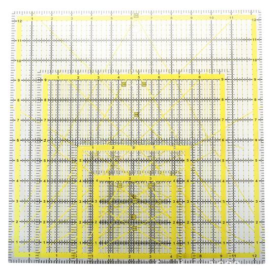 4 шт. акриловая линейка для квилтинга 4,5/6/9,5/12,5-дюймовая квадратная линейка для резки ткани с четкой маркировкой шаблон для проектов по шитью и рукоделию