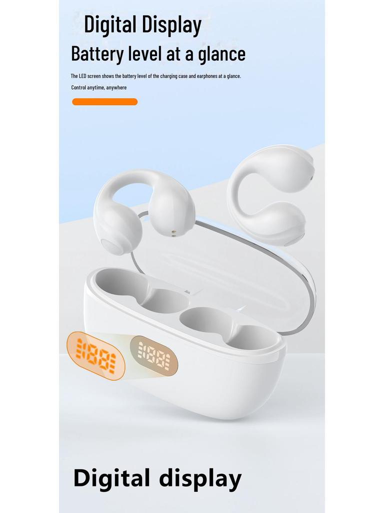 Беспроводная Bluetooth 5.4 гарнитура с заушным креплением, дисплеем и сверхдолгим сроком службы аккумулятора