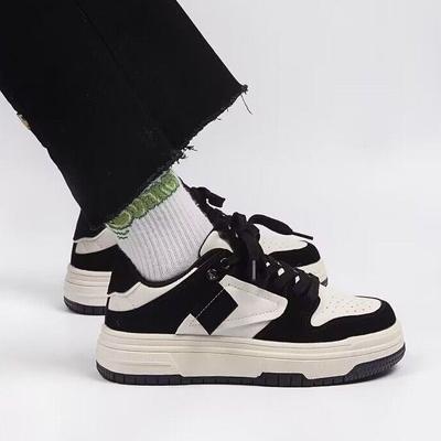 Черно-белые туфли на толстой подошве с пандой женские весна-осень 2024 новая обувь женские универсальные повседневные спортивные туфли студенческие туфли тренд