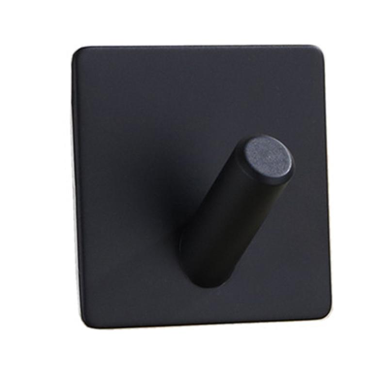 Алюминиевый сплав черный крючок для халата настенный крючок для полотенец для ванной комнаты самоклеящийся нержавеющий крючок вешалка для кухонного оборудования