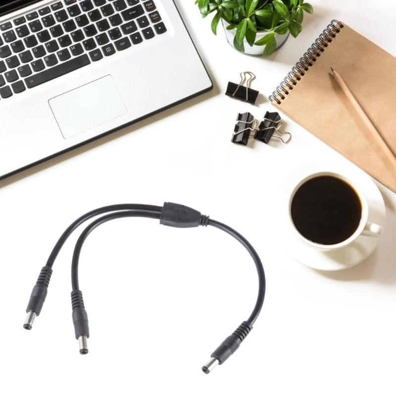 DC5.5x2.1MM Power Splitter Cable DC5525 Y Splitter Power Cable For LED, CCTV 18AWG Durability Power Cord 30cm/11.81in