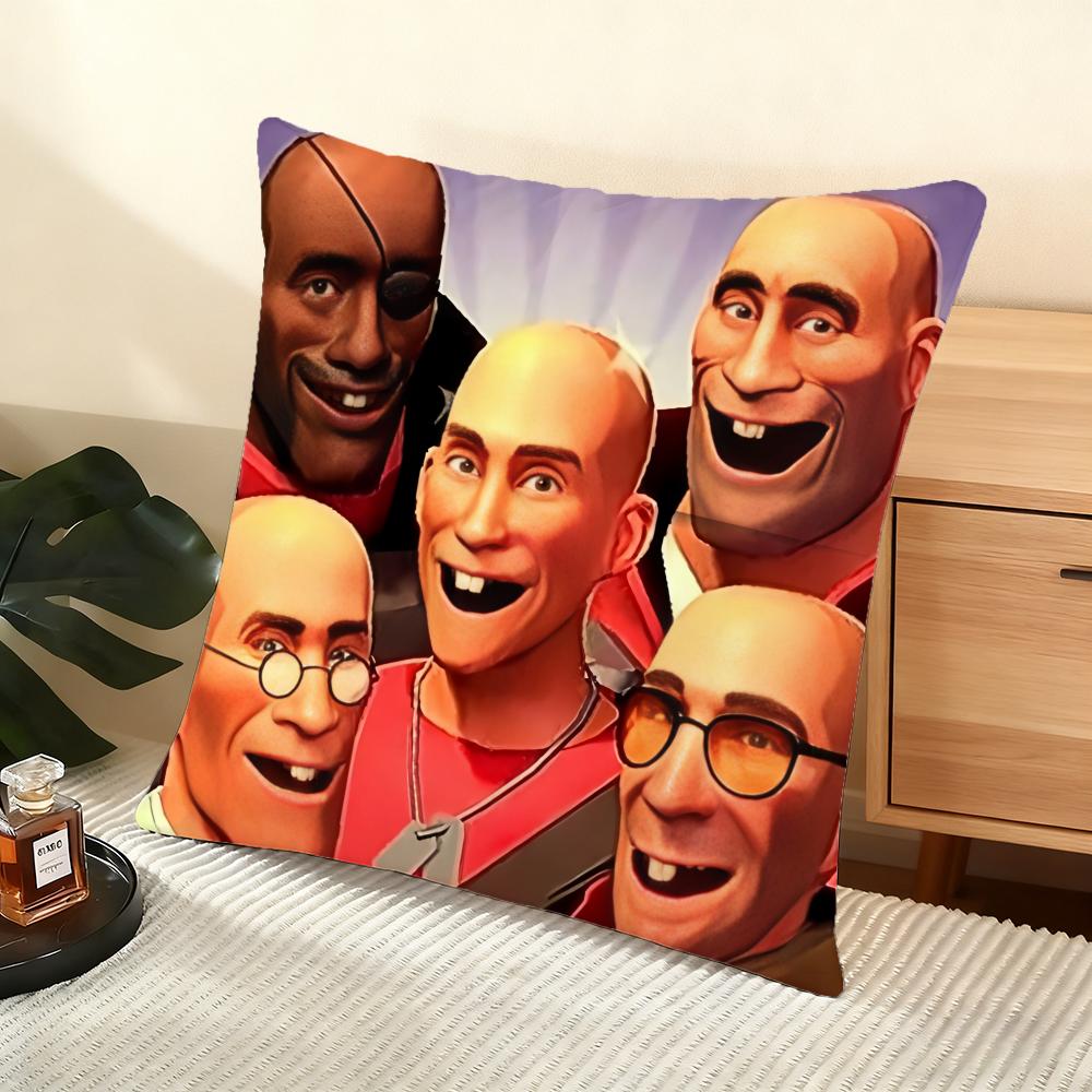T-Team F-Fortress 2 Чехол для подушки-подушки Мягкий коротковорсовый чехол для подушки Гладкая уютная текстура Эстетичный чехол для подушки Домашний декор