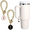 Personalized Water Cup Handle Chain Initial Name Identification Letter Charm Handle Charm  Keychain