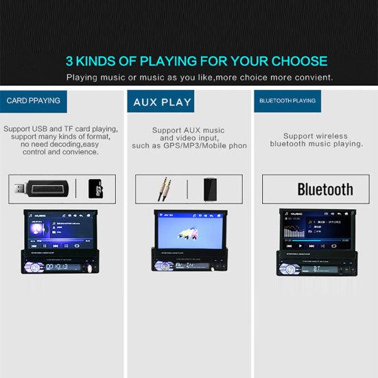 9601 7-дюймовый Bluetooth-совместимый автомобильный FM-радио, аудио-видео MP5-плеер с камерой заднего вида