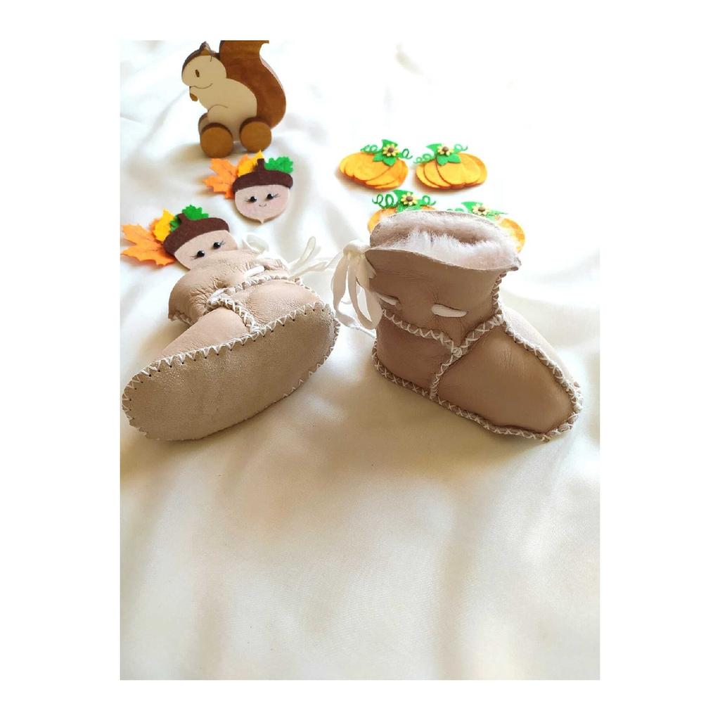 Детские пинетки из органической овечьей кожи, тапочки, детские сапоги, детская обувь