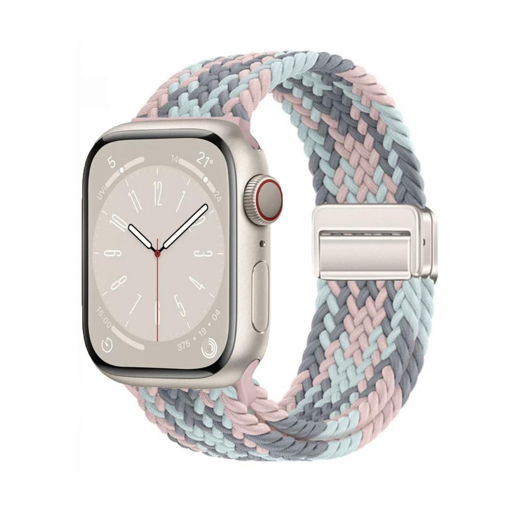 Плетеная нейлоновая ремешок-браслет Совместимый Для Apple Watch S10 46мм 44мм 40мм 45мм 49мм 41мм 38мм iWatch series se 10 7 3 5 6 8 9 Ultra