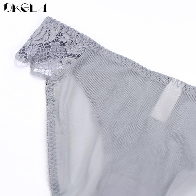 DKGEA Сексуальные трусы с низкой талией, прозрачные кружевные трусики, женское нижнее белье