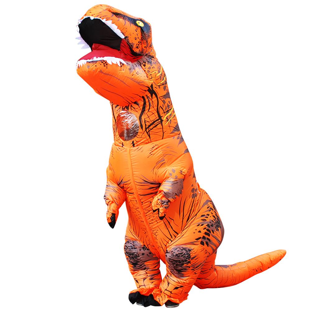 Взрослые дети T-Rex динозавр надувные костюмы Пурим Хэллоуин Рождество талисман аниме вечеринка косплей костюм платье нарядные костюмы