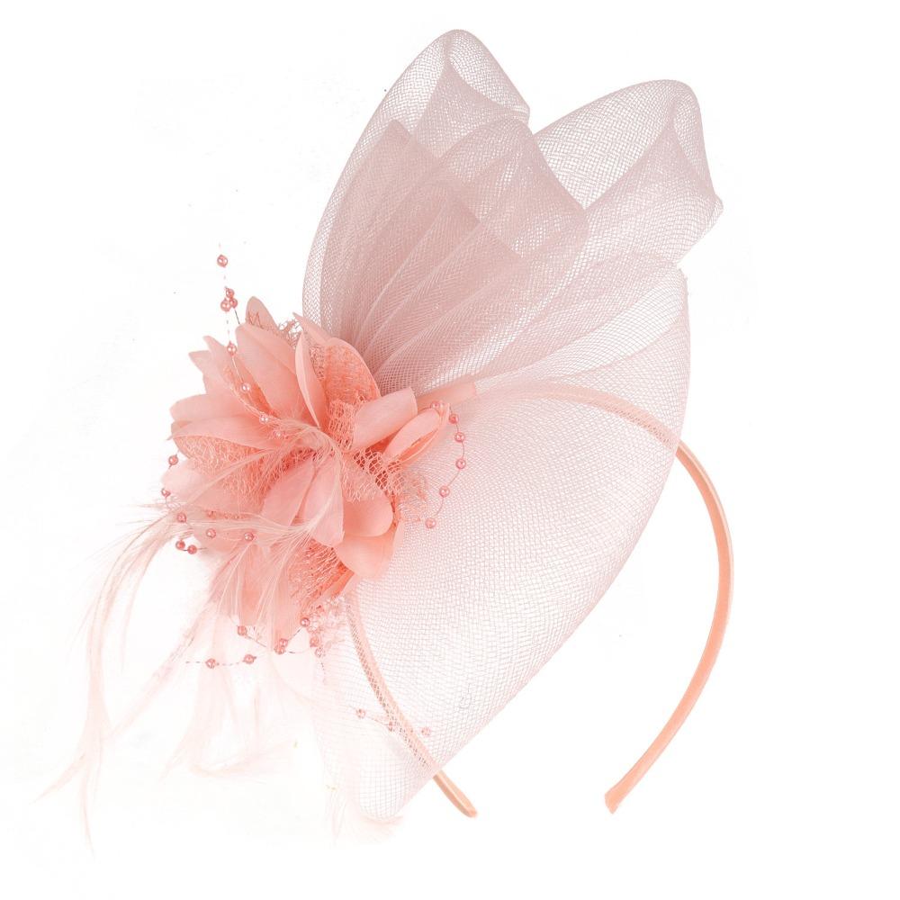 Formal Dress Fascinator Headdress Luxury Bridal Mesh Ribbons Cap Birthday