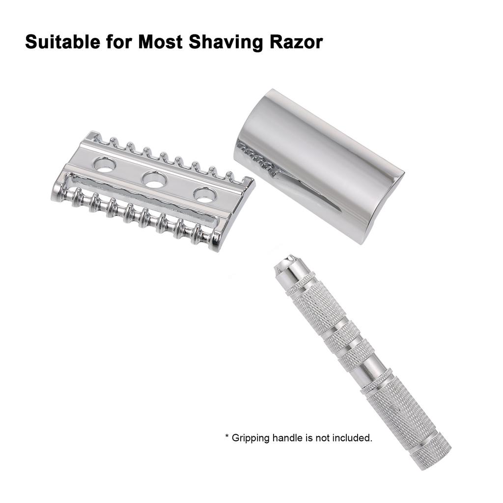 Безопасная бритва с двойным лезвием из нержавеющей стали с открытой гребенкой, головка безопасной бритвы для мужчин, инструмент для бритья бороды для парикмахера, для дома