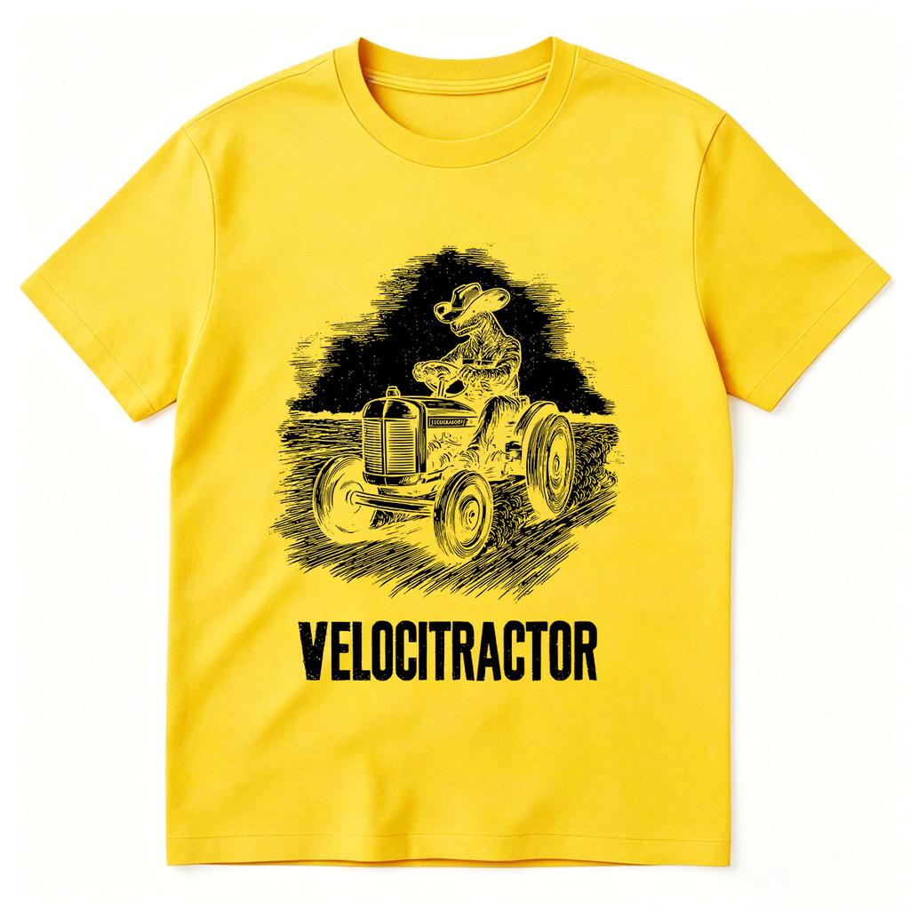 VelociTractor Смешной Динозавр Трактор Графический Принт Футболка Унисекс Женская Одежда Мода Хлопок Оверсайз Короткий Рукав Футболки