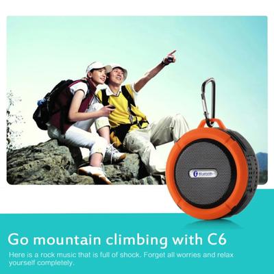 Водонепроницаемый динамик C6 на присоске, мини Bluetooth-совместимый стереодинамик, мини-динамик для занятий спортом на открытом воздухе