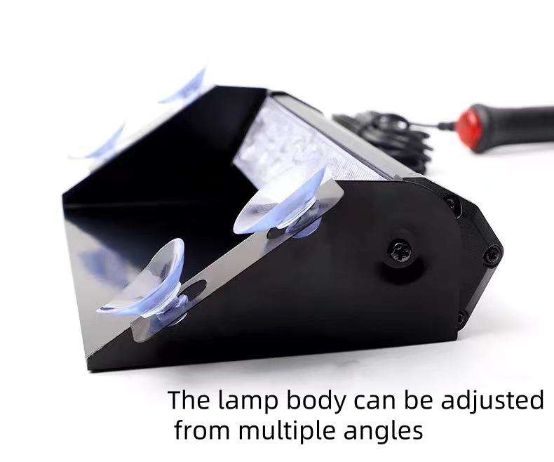 8 LED Universal Car Strobe Light Flasher Vehicle Windshield Flashing Warning Signal Lamp Red Blue Police Emergency Lights 12V